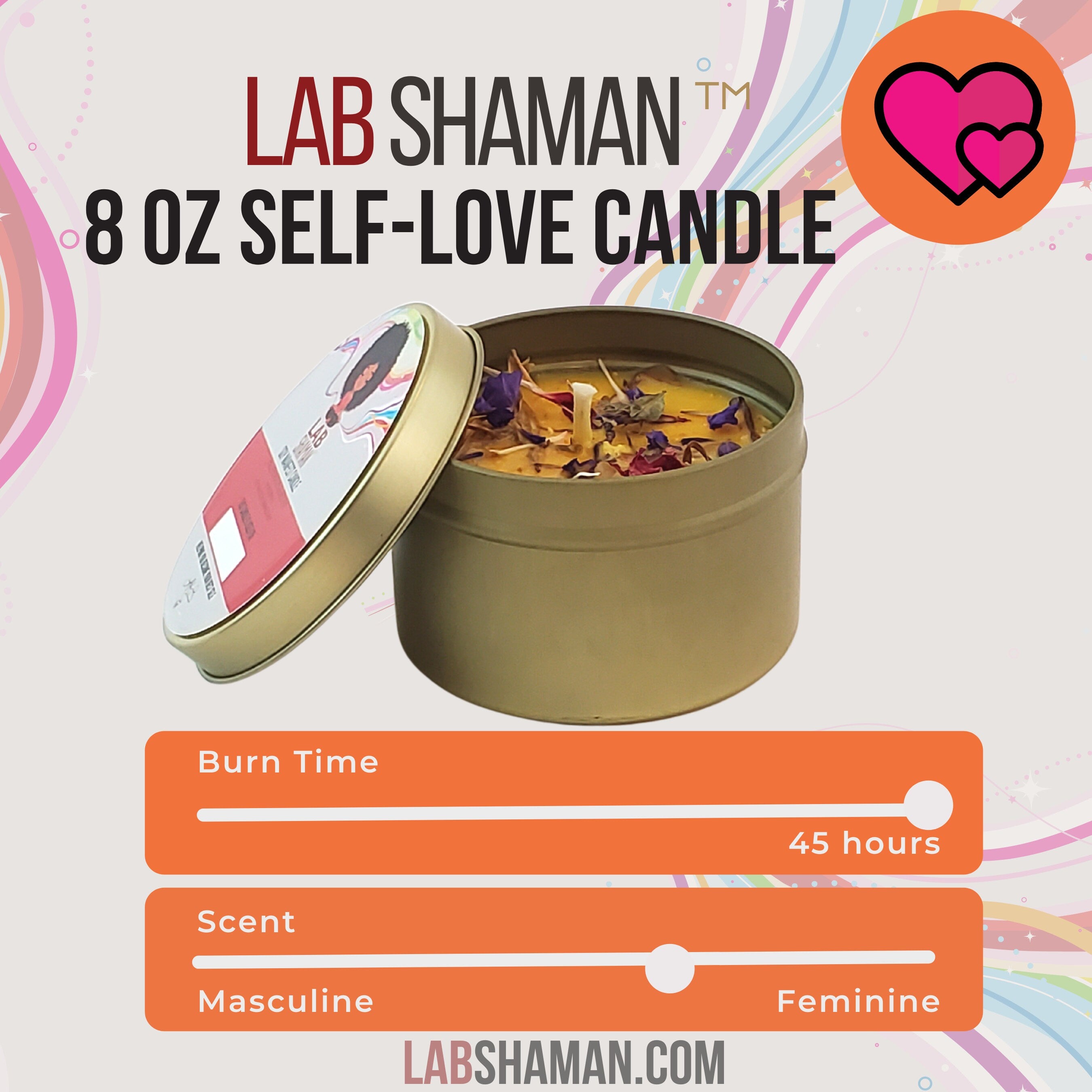 Selflove candle, self-love candle, love candle, self care, self maintenance, happy candle, bring joy candle, citrus candle, rose candle,   LAB Shaman, Lacye, Moon candle, Altar Candle, Altar supplies, art of the root, lab shaman, lacye