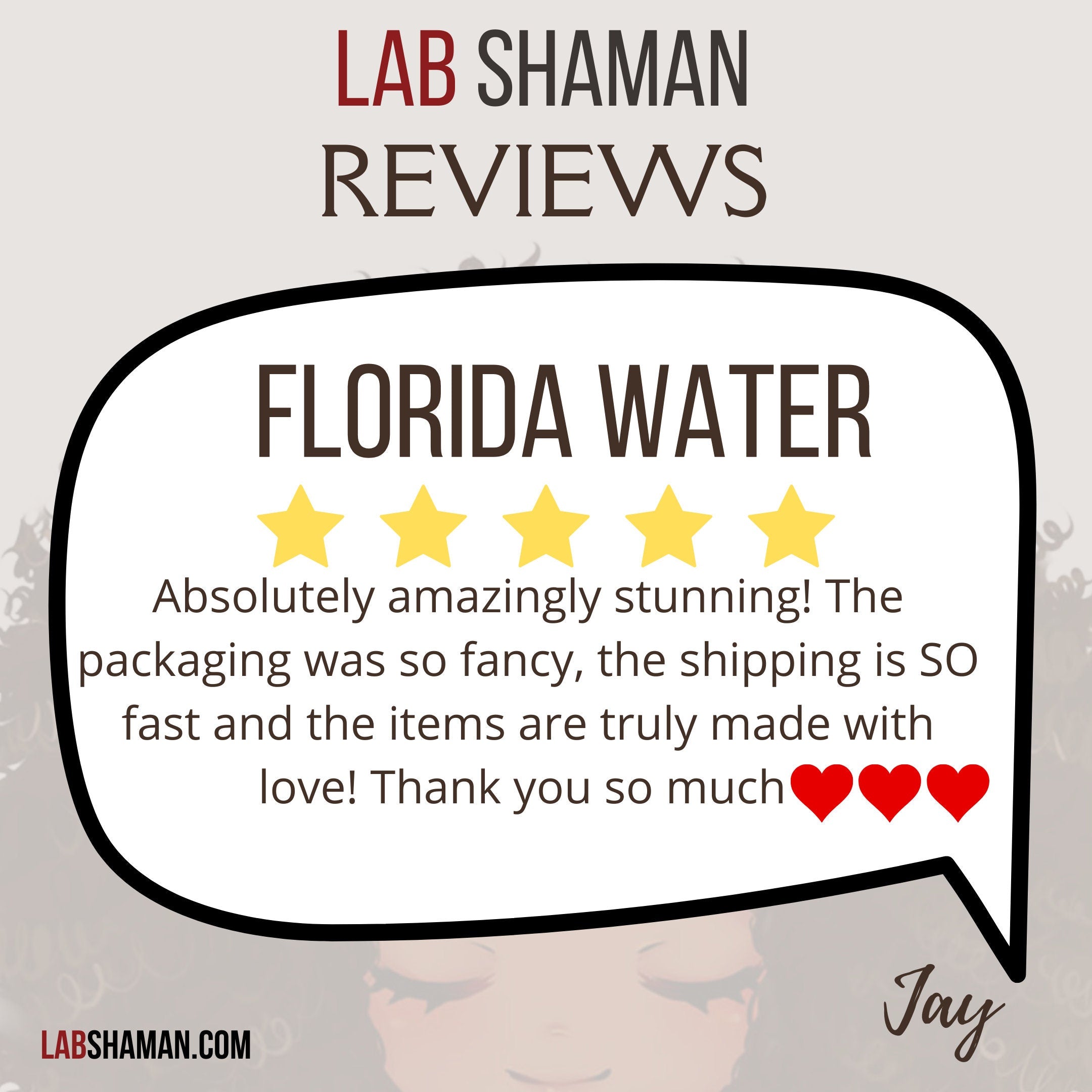 [Florida water] written review 5 star rating.