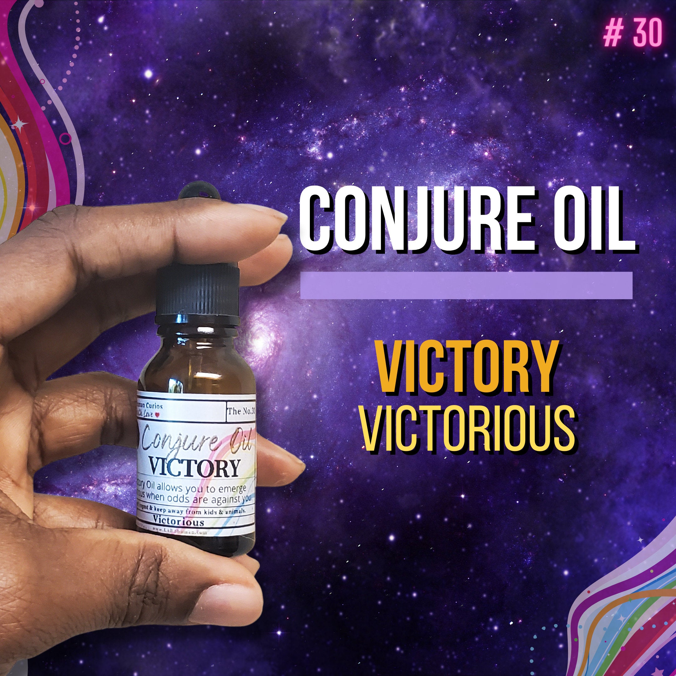 Victory oil, conjure oil, hoodoo oil, like art of the root, spell oil, anointing oil, witch oil, hoodoo supplies, intention oil, ritual oil, altar oil, protection oil, magic oil, curios, remove negative, witch body oil, like lucky mojo.