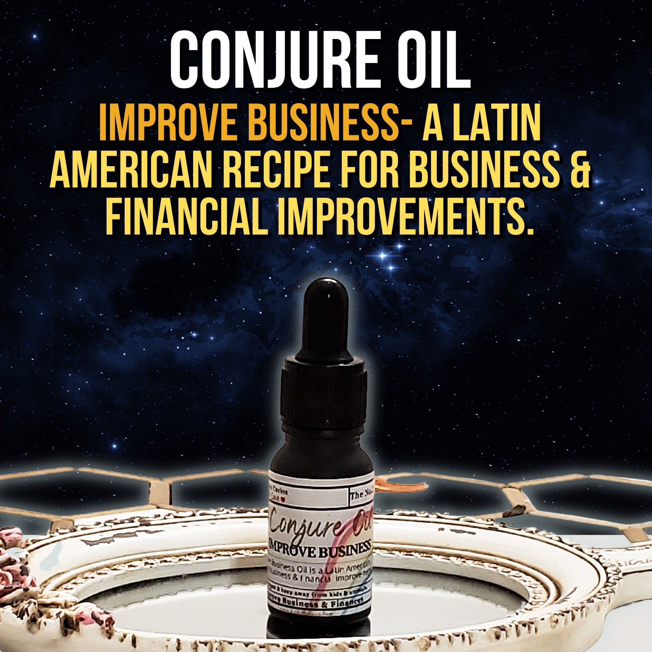 Improve Business, conjure oil, hoodoo oil, like art of the root, spell oil, anointing oil, witch oil, hoodoo supplies, intention oil, ritual oil, altar oil, protection oil, magic oil, curios, remove negative, witch body oil, like lucky mojo