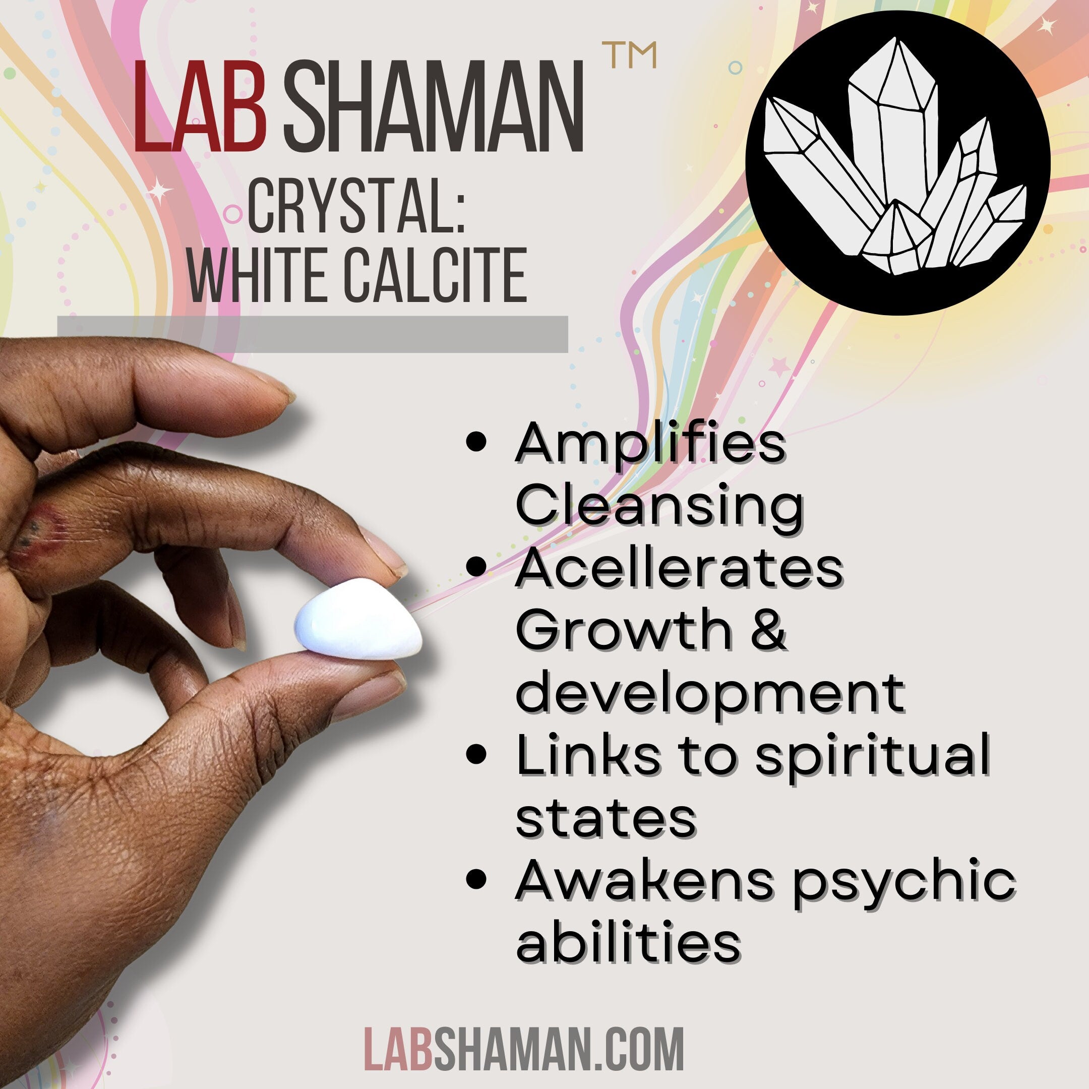 White Calcite, Clarity, Harmony, Psychic Abilities, Dream Realm, Meditation, Third Eye, Energy Balance, Spiritual Journey, Translucent, Hand-Polished, Large Stone, Pakistan-Origin, LAB Shaman