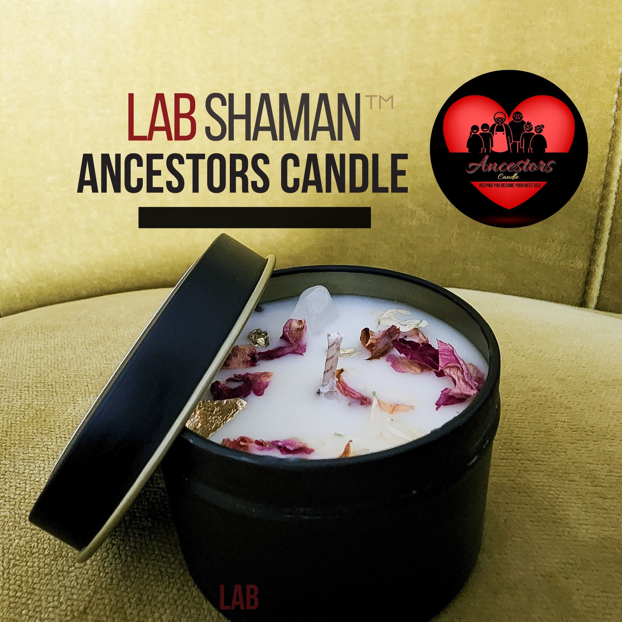 ancestor candle, honor ancestors, ancestors candle, loving, memory of relatives, honor relatives, honor gods, lab shaman, manifestation candle, loving candle, hoodoo candle, wicca candle, witch candle