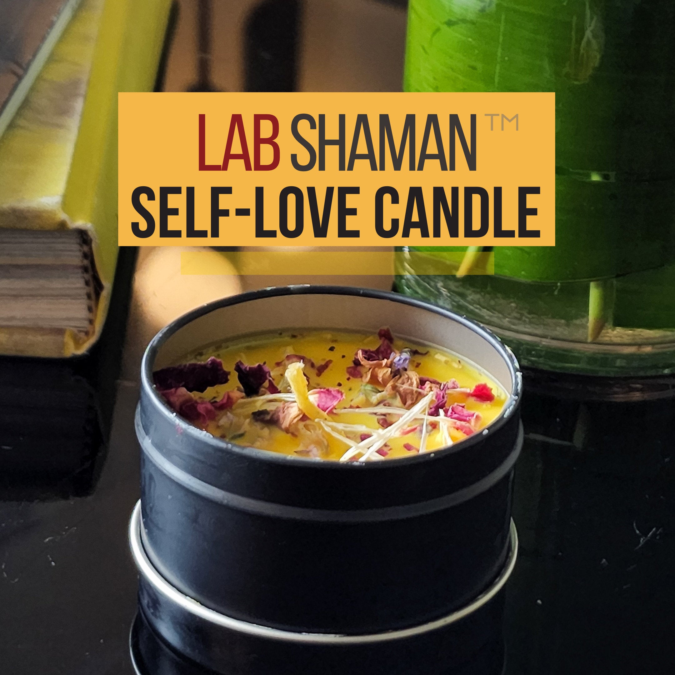 Selflove candle, self-love candle, love candle, self care, self maintenance, happy candle, bring joy candle, citrus candle, rose candle,   LAB Shaman, Lacye, Moon candle, Altar Candle, Altar supplies, art of the root, lab shaman, lacye