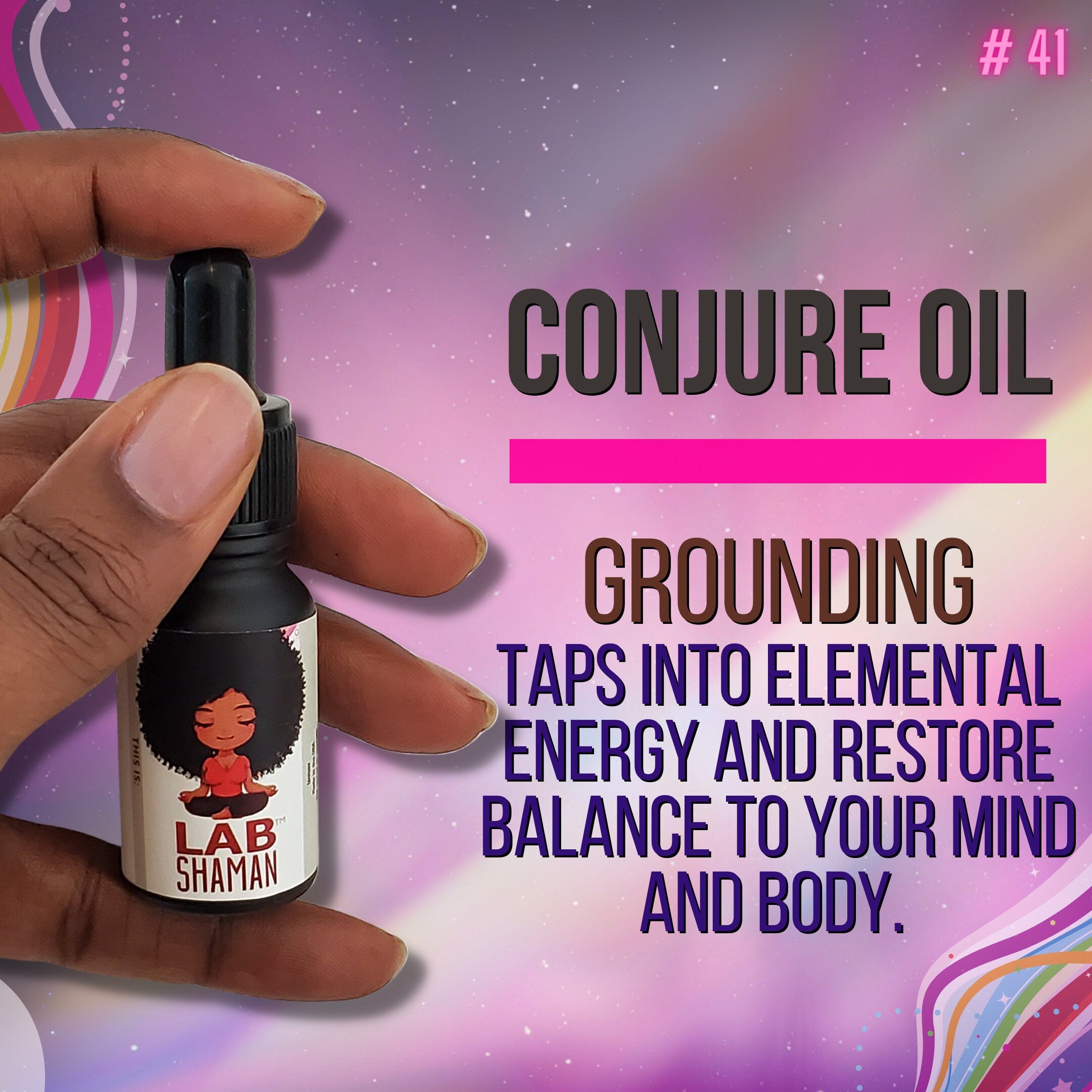 Grounding oil , conjure oil, hoodoo oil, like art of the root, spell oil, anointing oil, witchcraft oil, hoodoo supplies, intention oil, ritual oil, altar oil, protection oil, blessing oil, magic oil, curios, root chakra, witch oil, lab shaman.