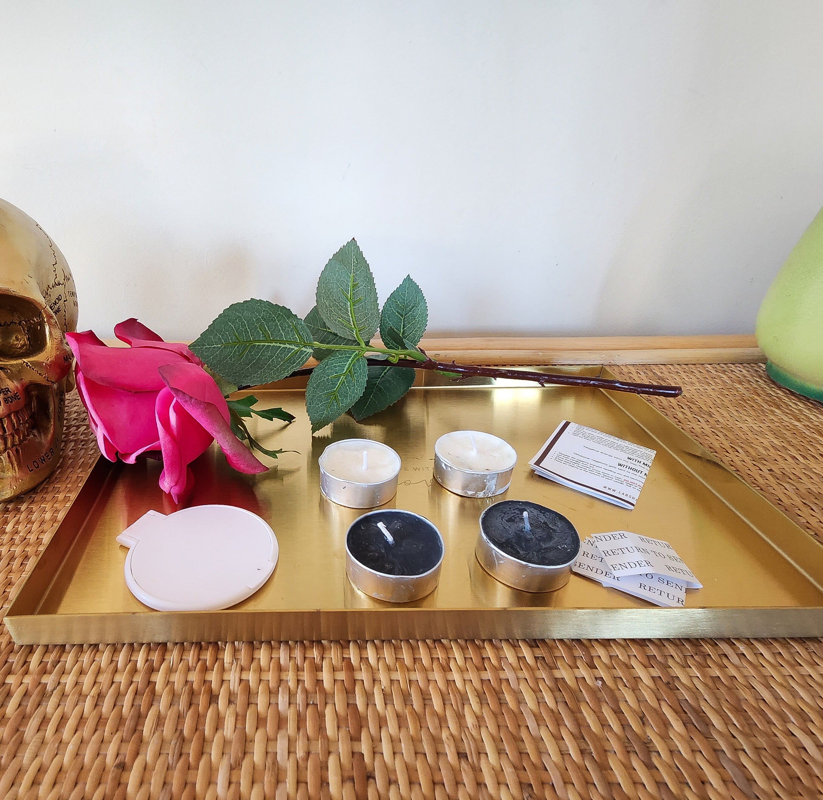 Return to sender spell, spell candle, witch set, revenge set, remove negative energy