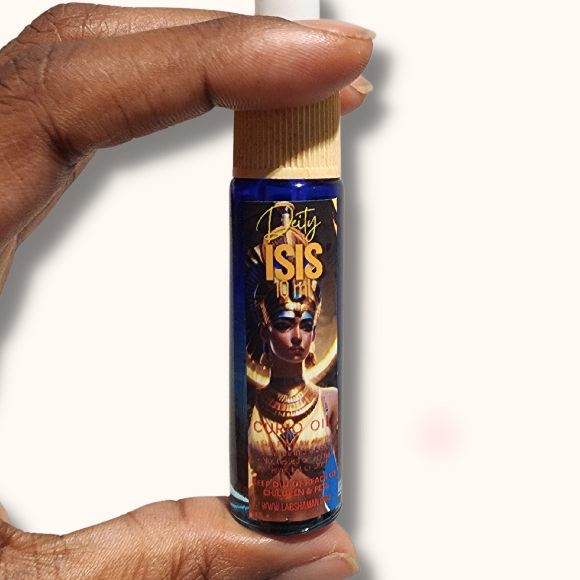 LAB Shaman Isis Oil, a harmonious blend of energizing and spiritual oils, dedicated to honoring Isis, the Egyptian Goddess of magic and healing.