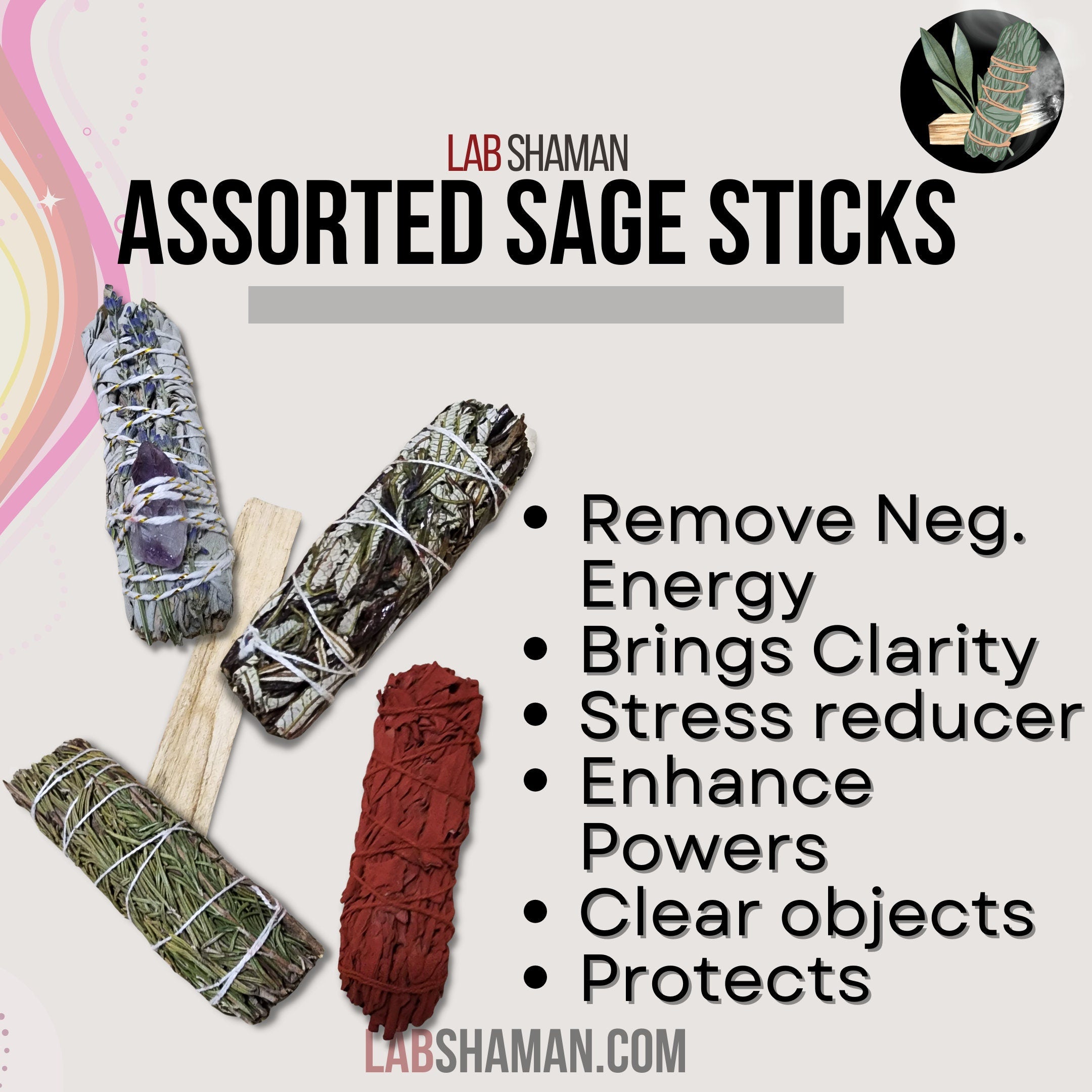 Assorted  Smudge Sticks | Spiritual Cleanse | LAB Shaman