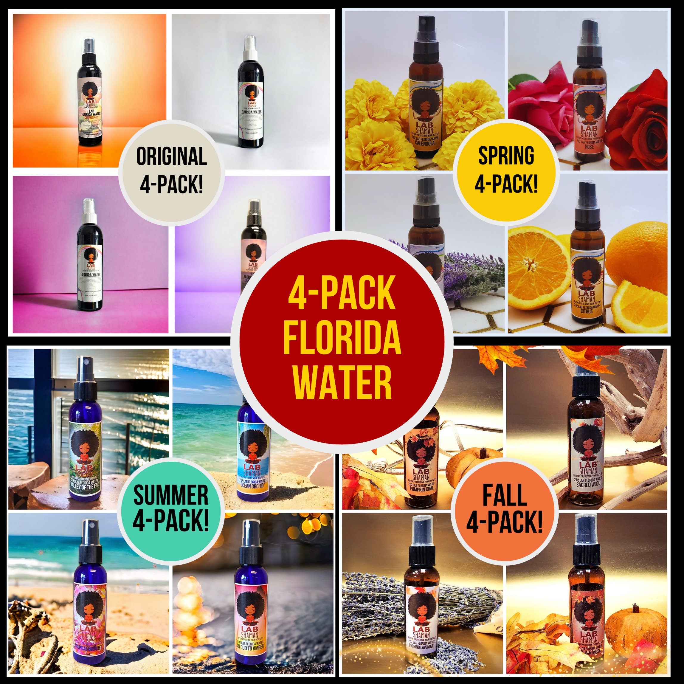 Florida Water Protection Spray 4-Pack | Macerated | LAB Shaman