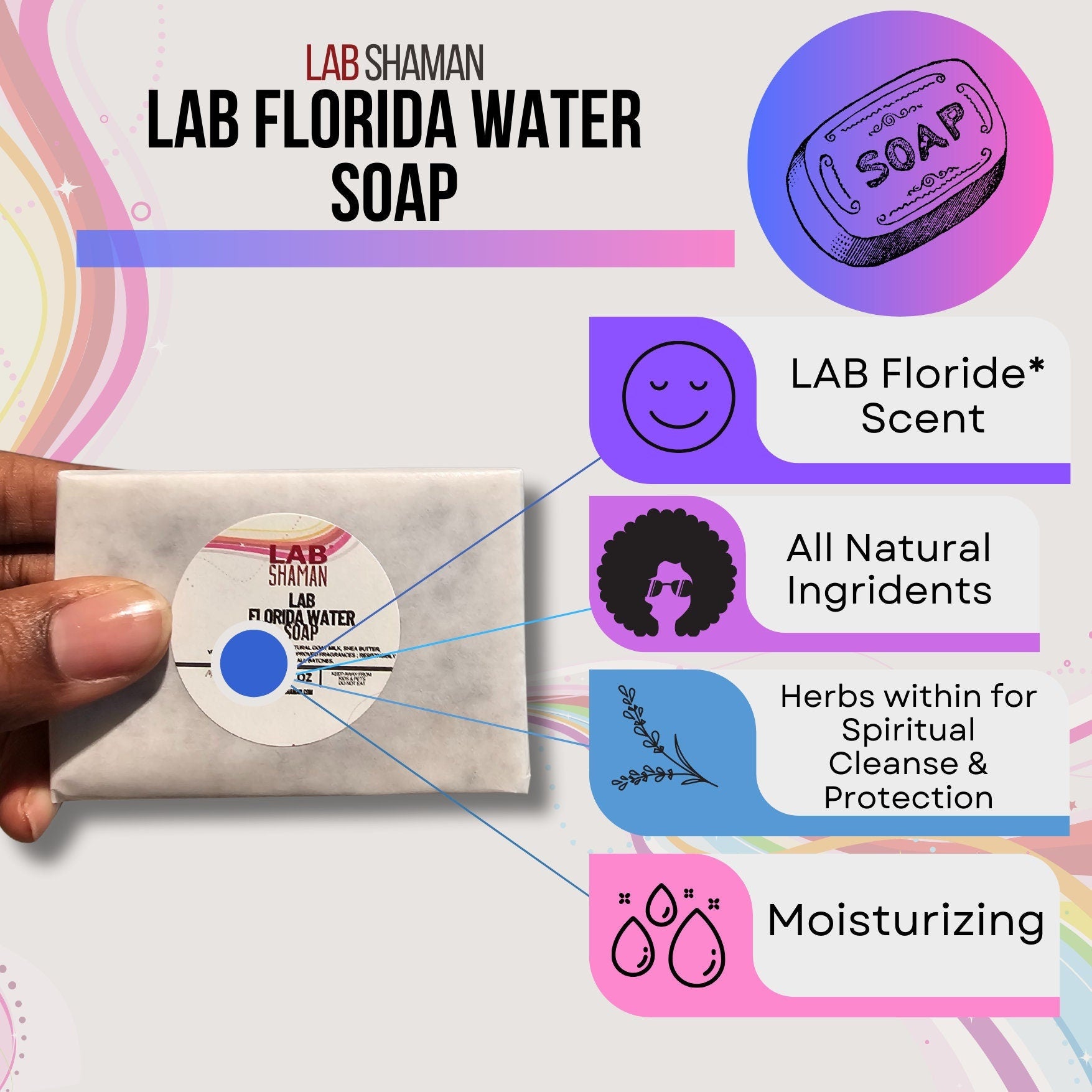 LAB Florida Water Soap | Spiritual Protection | Spiritual Cleanse | LAB Shaman